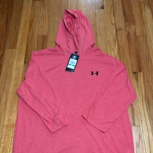 Mens Large Under Armour Salmon Hooded Pullover NWT